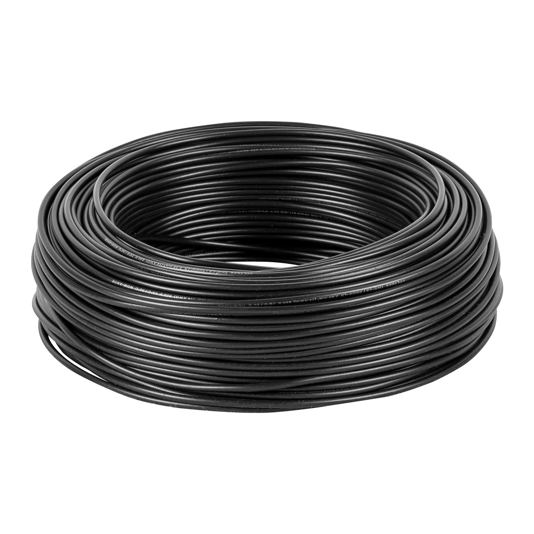 Rollo de 100 m de cable THHW-LS 14 AWG negro, Volteck CAB-14N 46053 MM2