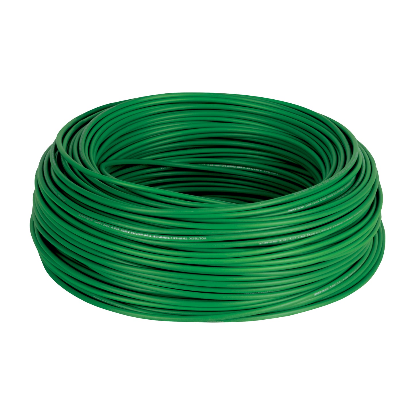 Rollo de 100 m de cable THHW-LS 14 AWG verde, Volteck CAB-14V 46065 MM2