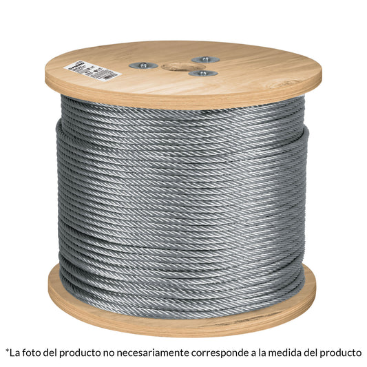 Metro de cable flexible 3/16' de acero 7x19 hilos, 300 m CAB-3/16F3 48802 MM00