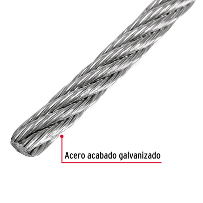 Metro de cable flexible 3/16' de acero 7x19 hilos, 300 m CAB-3/16F3 48802 MM00