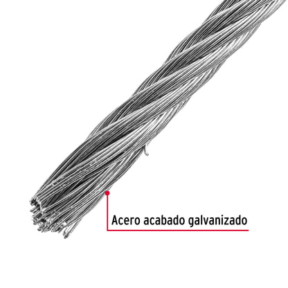 Metro de cable flexible 3/16' de acero 7x19 hilos, 75 m CAB-3/16F 44212 MM00