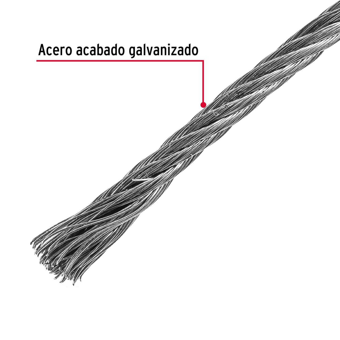 Metro de cable flexible 3/32' de acero 7x19 hilos, 75 m CAB-3/32F 44214 MM00