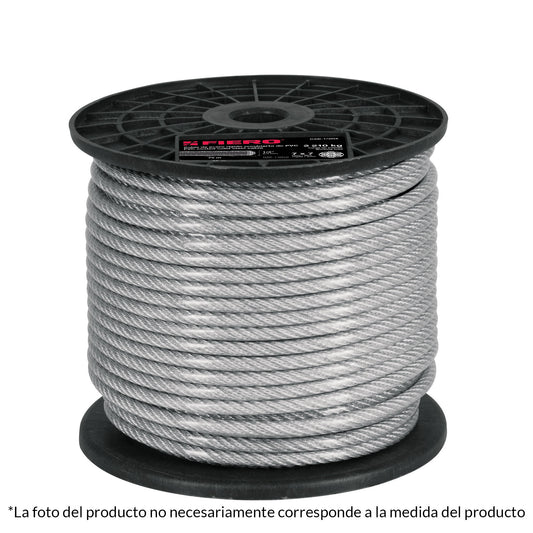 Metro de cable rígido 3/32' acero 7x7 recubierto PVC, 75 m CAB-3/32RX 44221 MM00