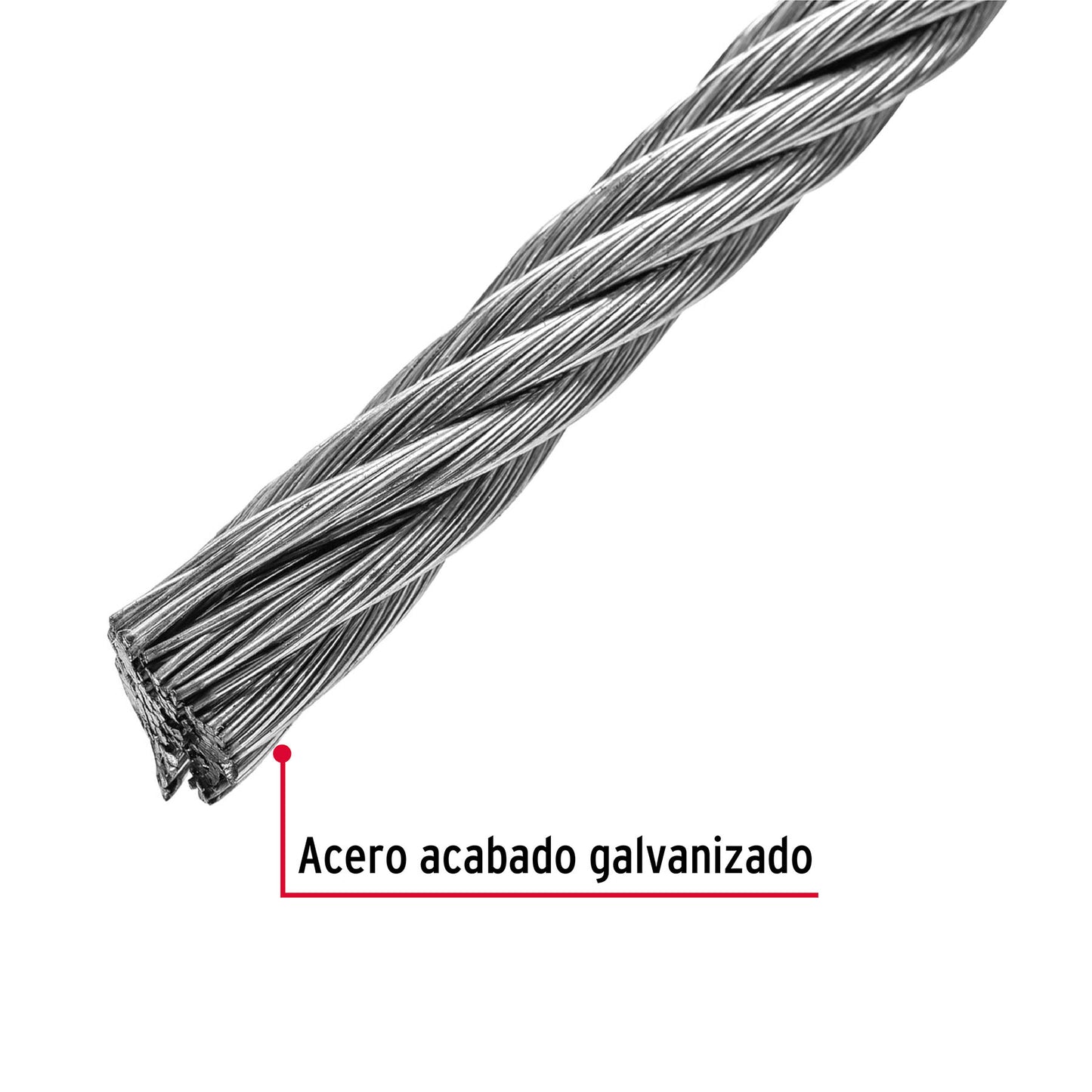 Metro de cable flexible 3/8' de acero 7x19 hilos, 75 m CAB-3/8F 48817 MM00