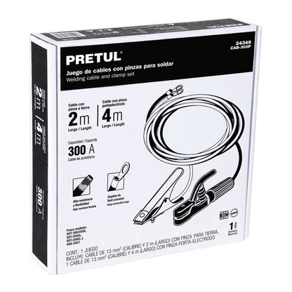 Juego de 2 cables con pinzas de tierra para soldar, Pretul CAB-300P 24349 MM0