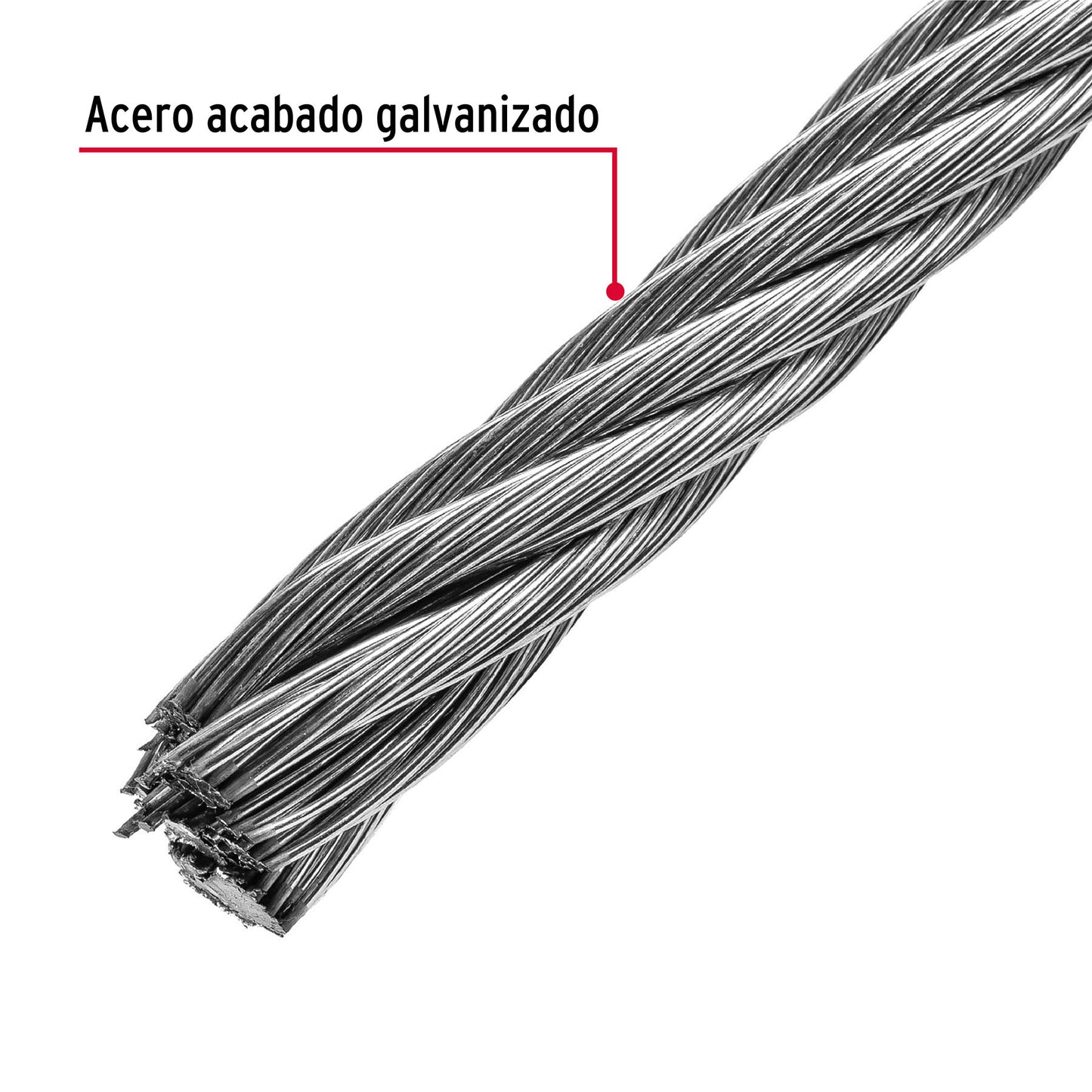 Metro de cable flexible 7/16' de acero 7x19 hilos, 75 m CAB-7/16F 48818 MM00