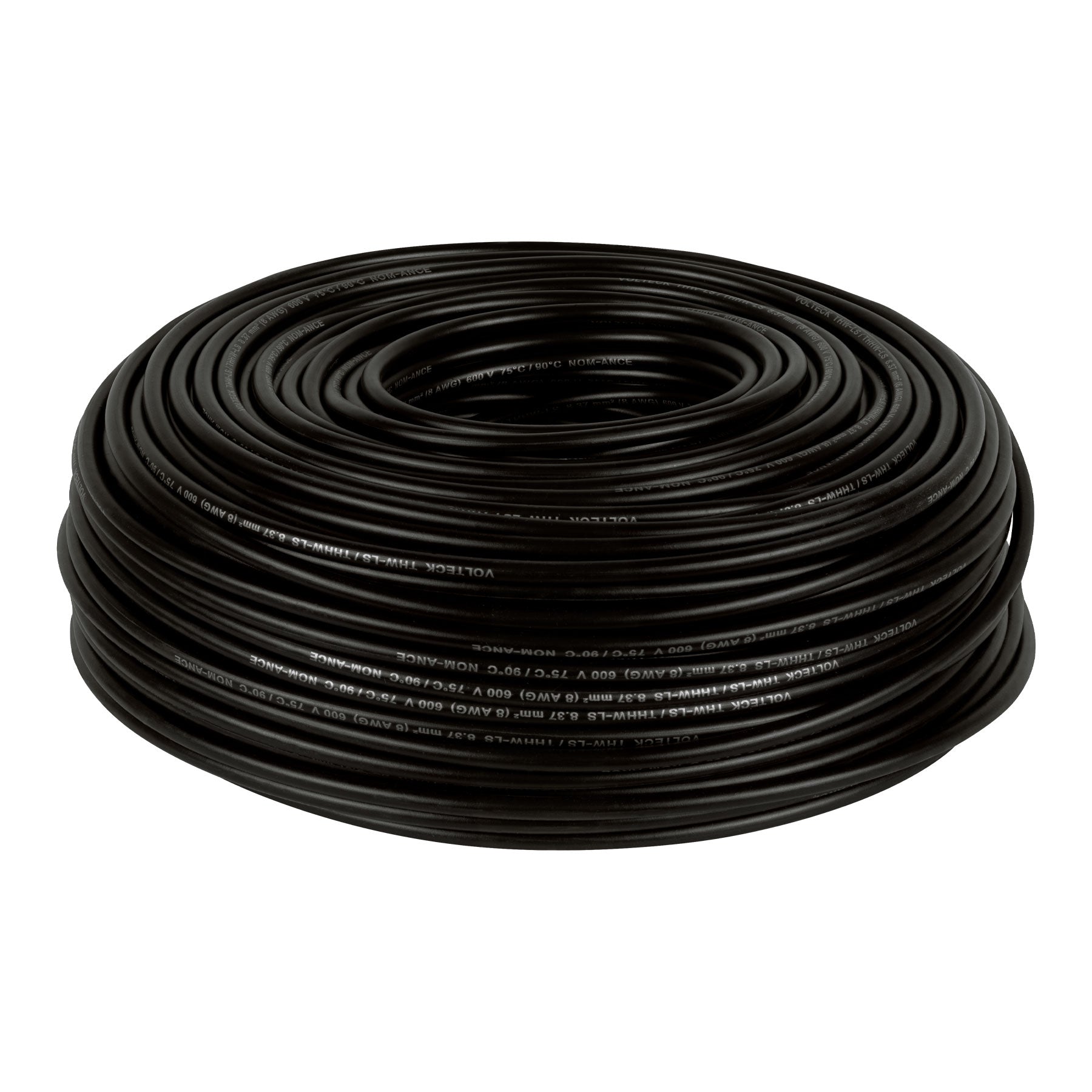 Rollo de 100 m de cable THHW-LS 8 AWG negro, Volteck CAB-8N 46050 MM2