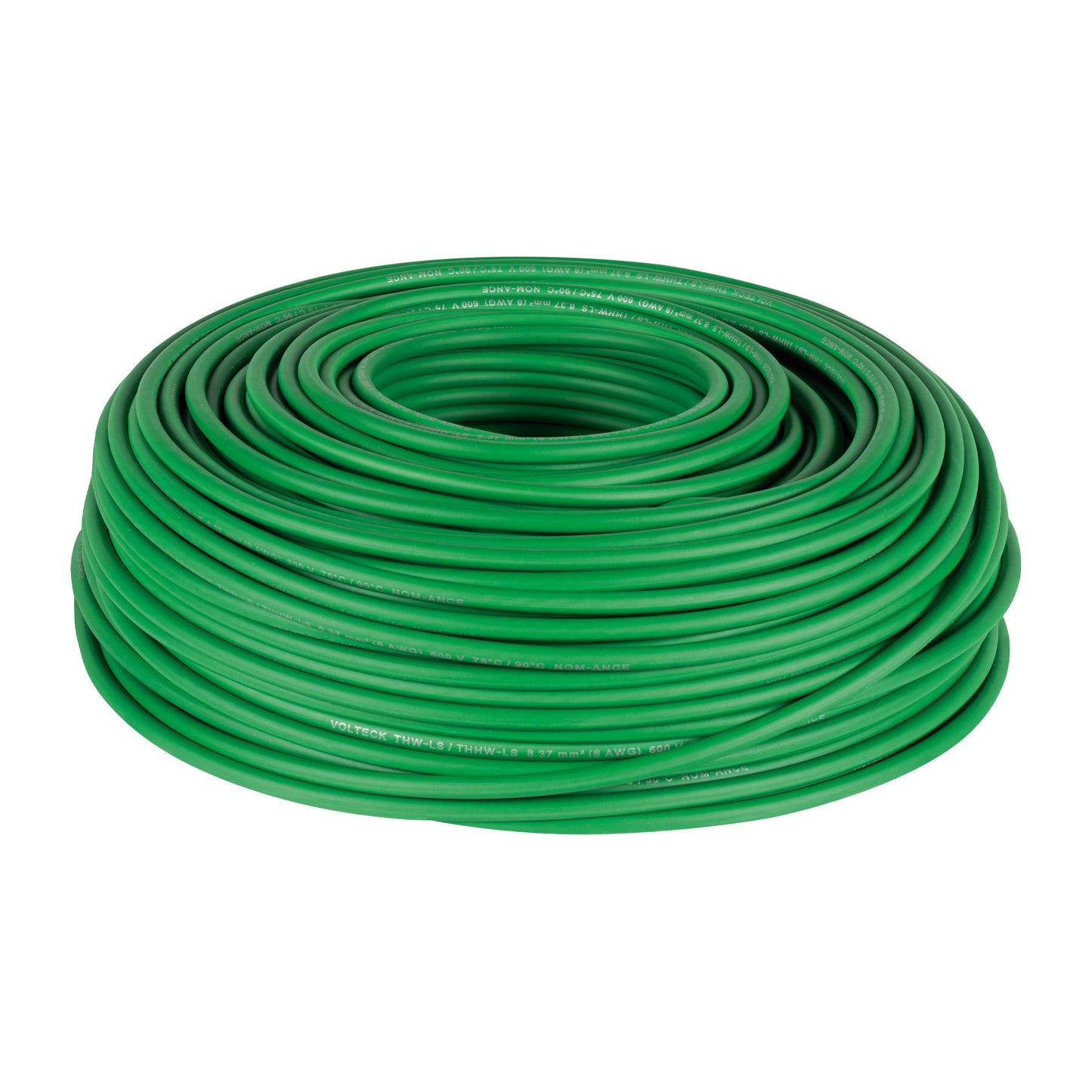 Rollo de 100 m de cable THHW-LS 8 AWG verde, Volteck CAB-8V 46062 MM2