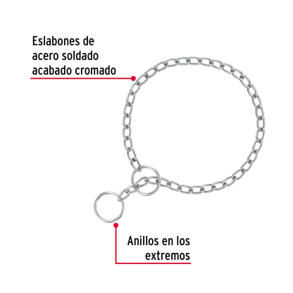 Collar de entrenamiento para perro, 45 cm, eslabón 2.5 mm CACA-25 44290 MM00