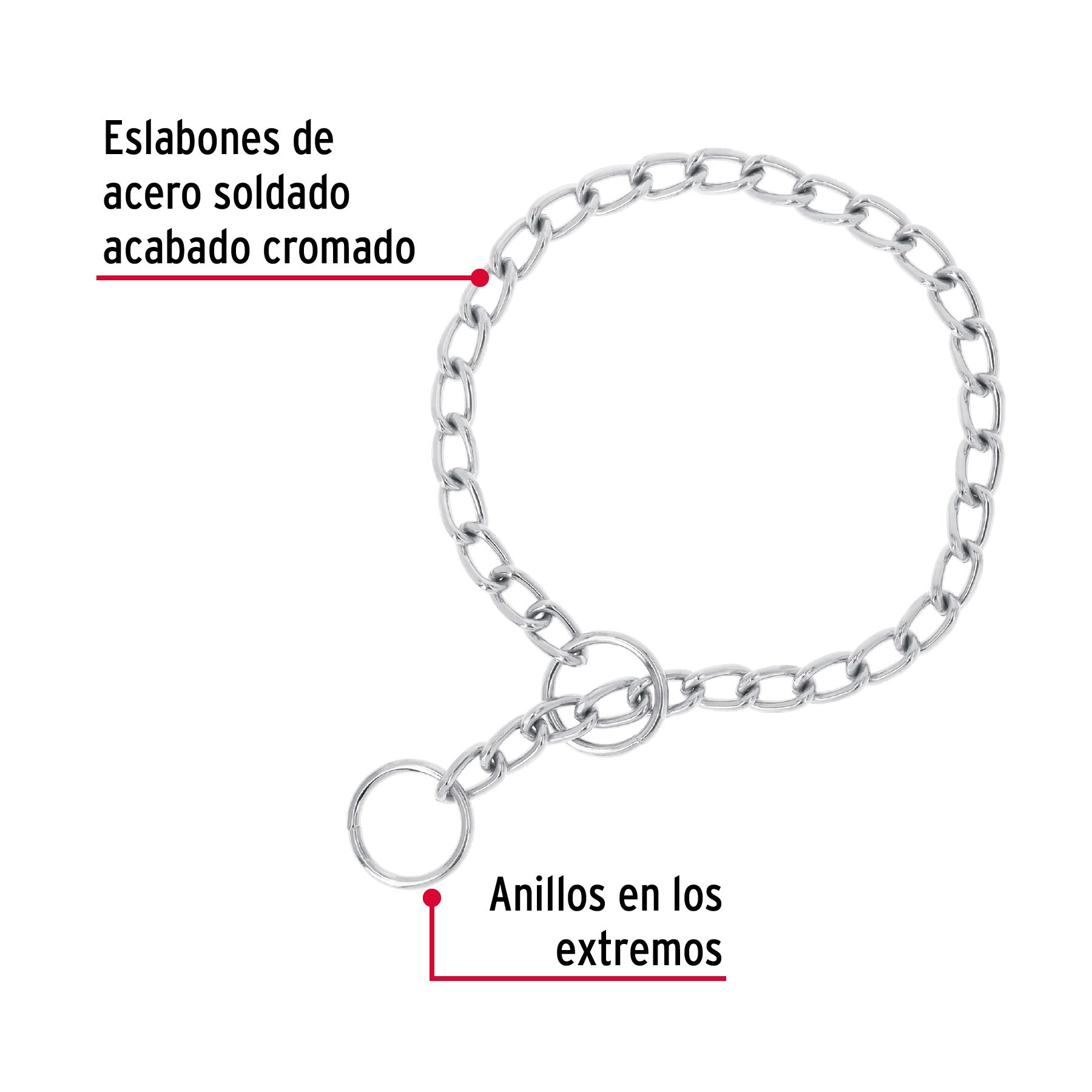 Collar de entrenamiento para perro, 55 cm, eslabón 3.5 mm CACA-35 44292 MM00