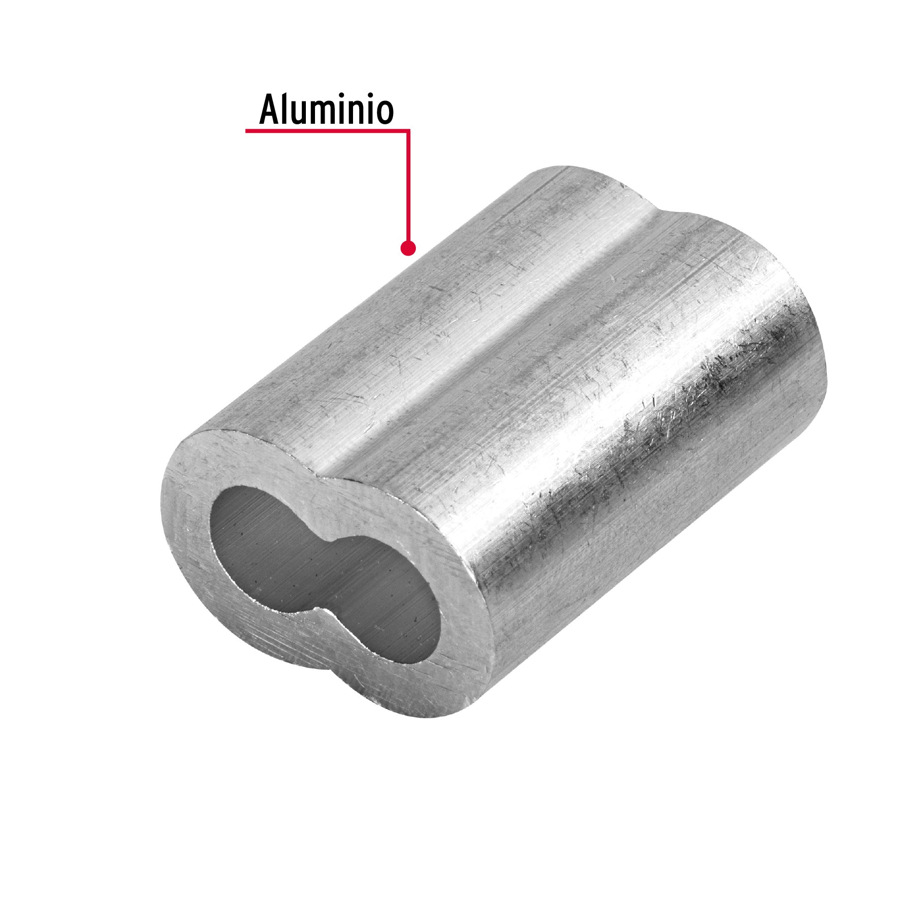 Bolsa con 50 casquillos dobles de aluminio, 1/4', Fiero CAD-1/4 48367 MM00