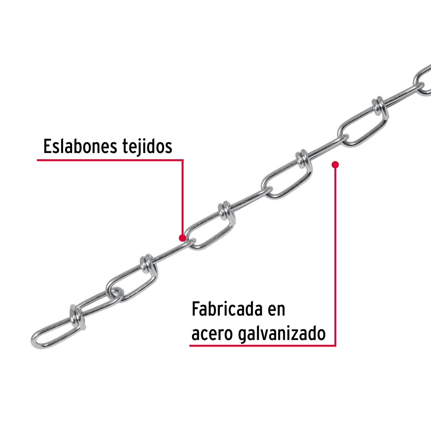 Metro de cadena tipo Víctor de 2.0 mm en carrete de 30 m CADE-20 44190 MM0