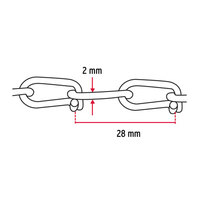 Metro de cadena tipo Víctor de 2.0 mm en carrete de 30 m CADE-20 44190 MM0