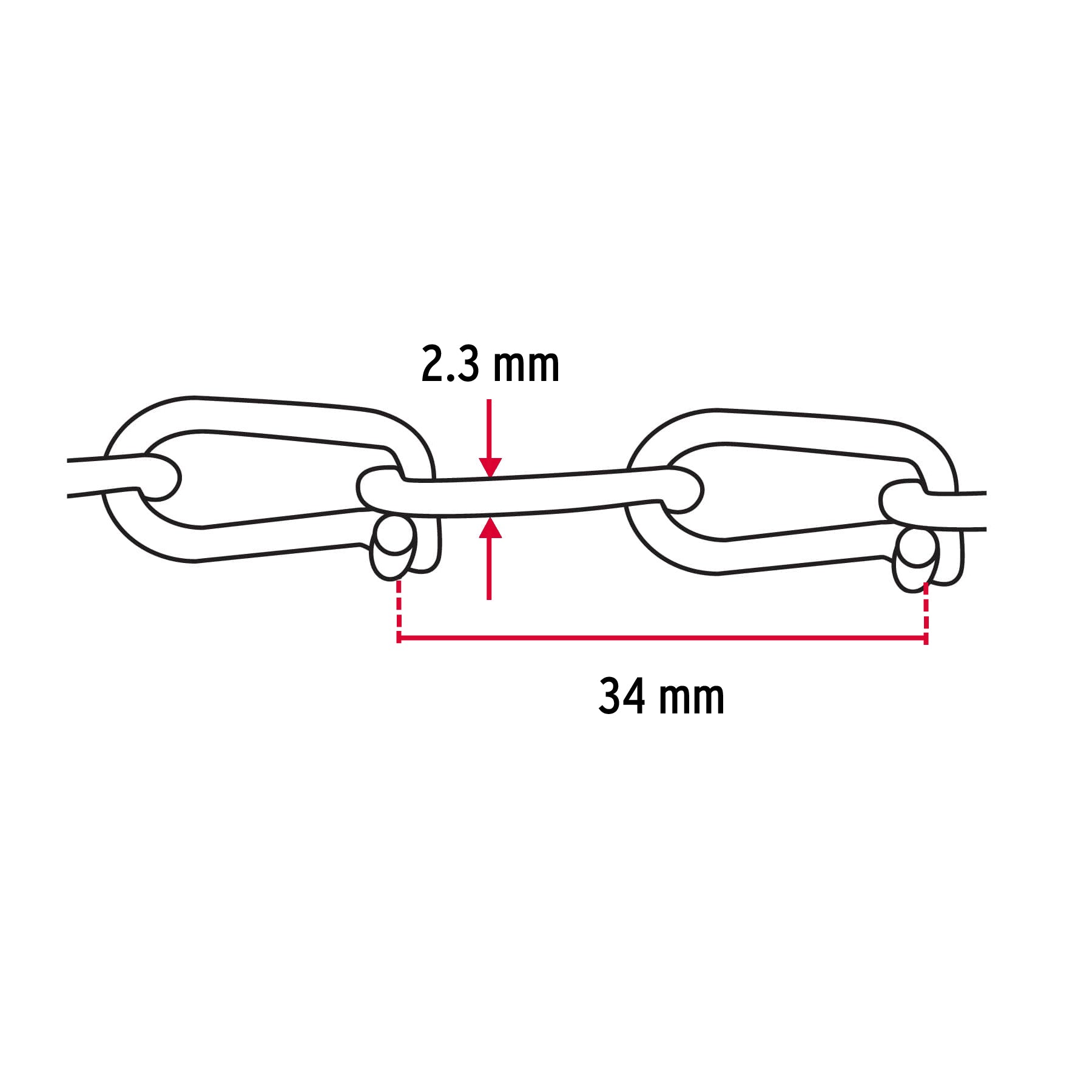 Metro de cadena tipo Víctor de 2.3 mm en carrete de 30 m CADE-25 44191 MM0