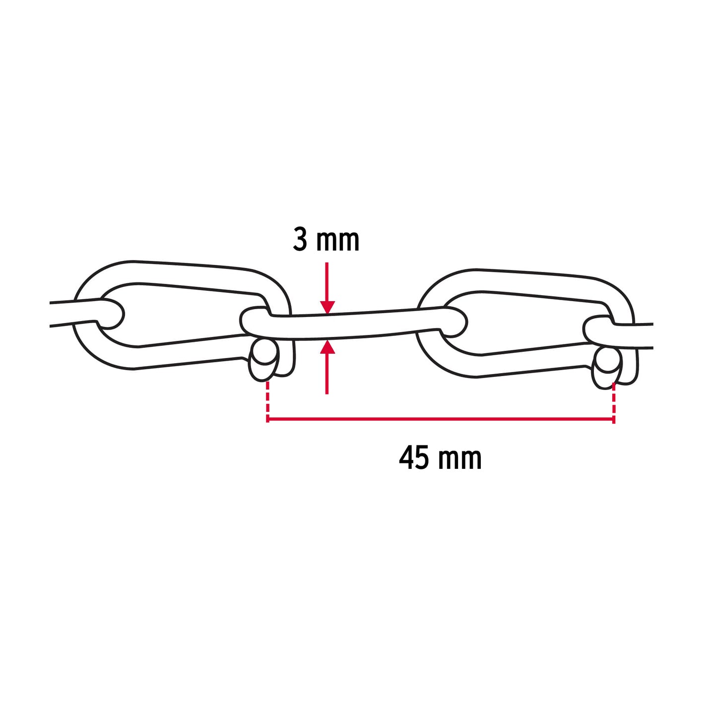 Metro de cadena tipo Víctor de 3.0 mm en carrete de 30 m CADE-30 44192 MM0