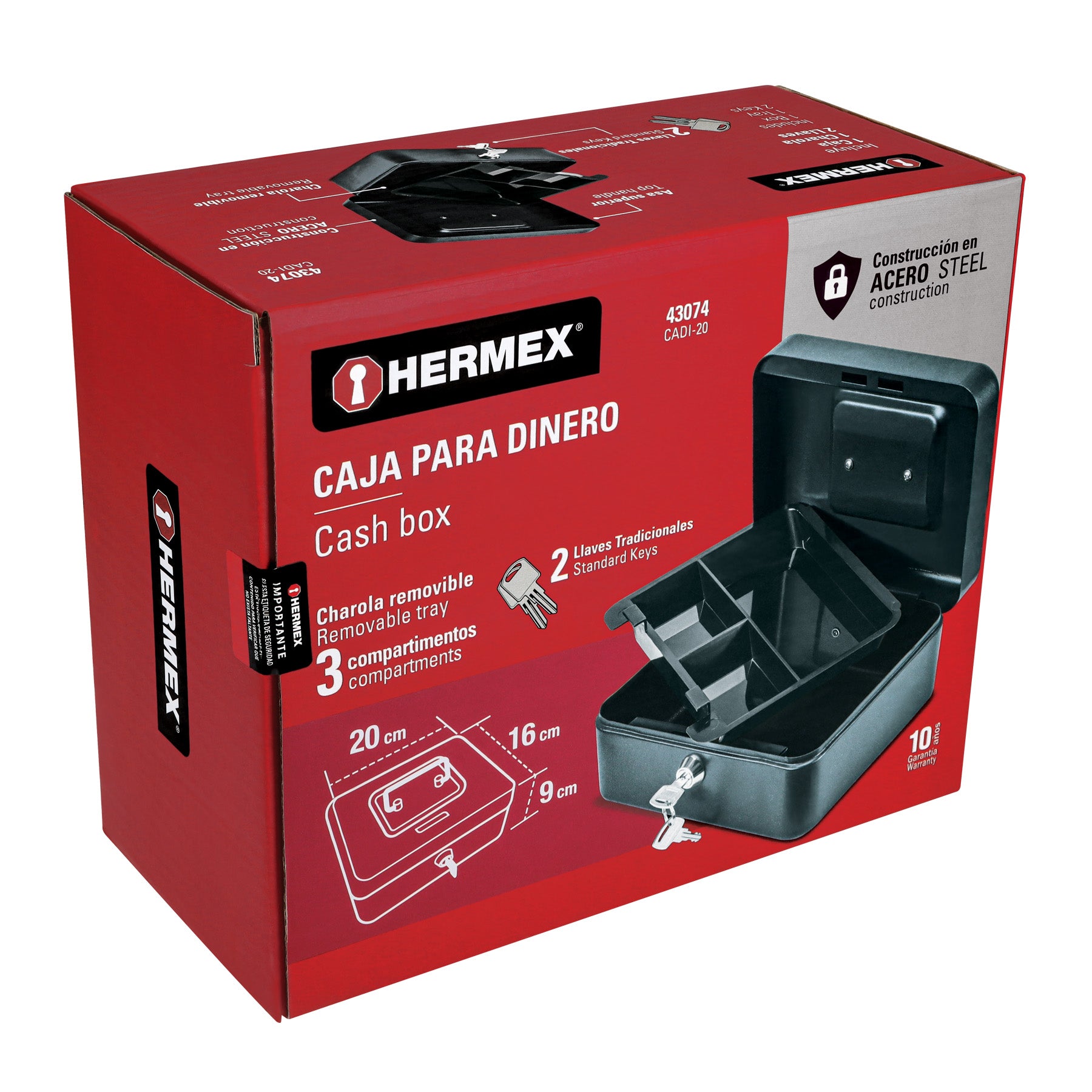 Caja para dinero, 20 cm, Hermex CADI-20 43074 MM0