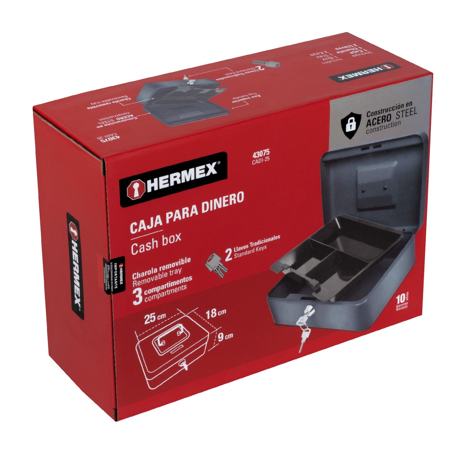 Caja para dinero, 25 cm, Hermex CADI-25 43075 MM0