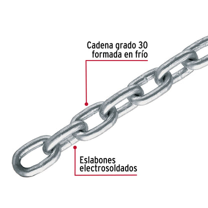 Metro de cadena galvanizada de 1/8', 75 m en cubeta, Fiero CAGA-1/8 44269 MM0