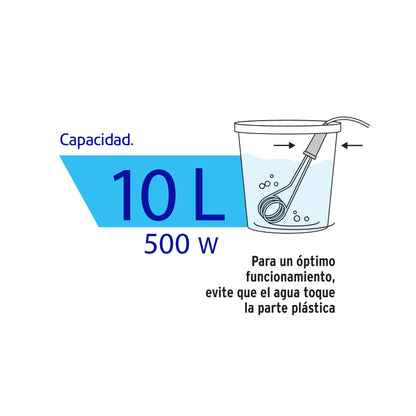 Calentador de inmersión p/agua #2 de 10 L, 500 W, Volteck CAGU-2 46304 MM0