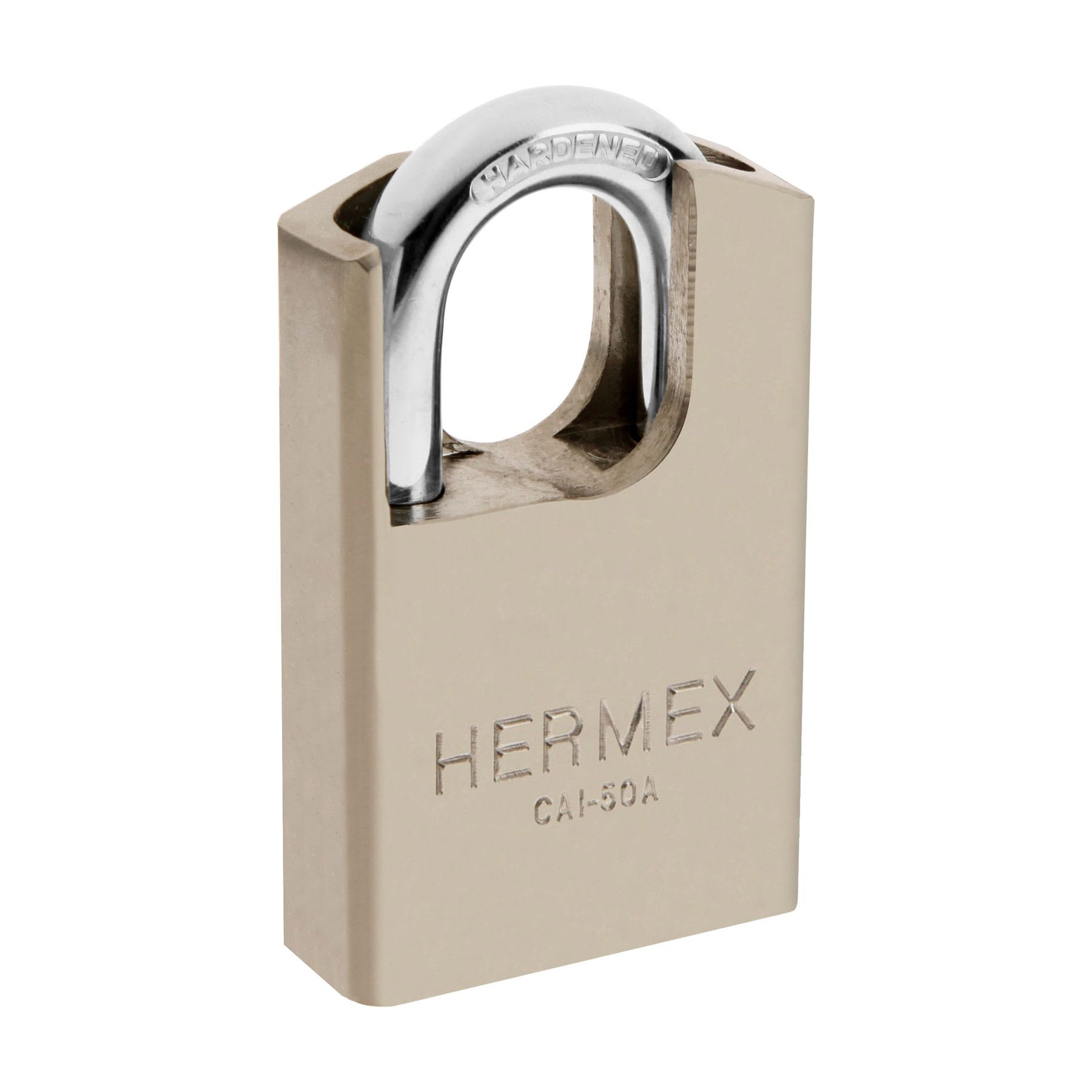 Candado de acero, máxima seguridad, 50mm, llave anti-ganzúa CAI-50A 43334 MM0