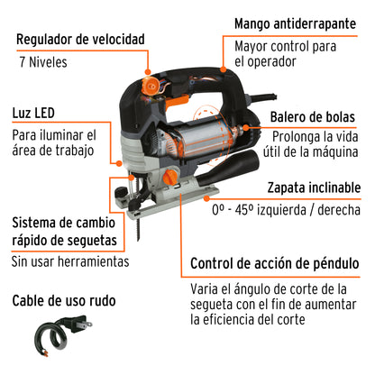 Sierra caladora 750 W 5.9 A velocidad variable, industrial CALA-NX6 15348 MM0