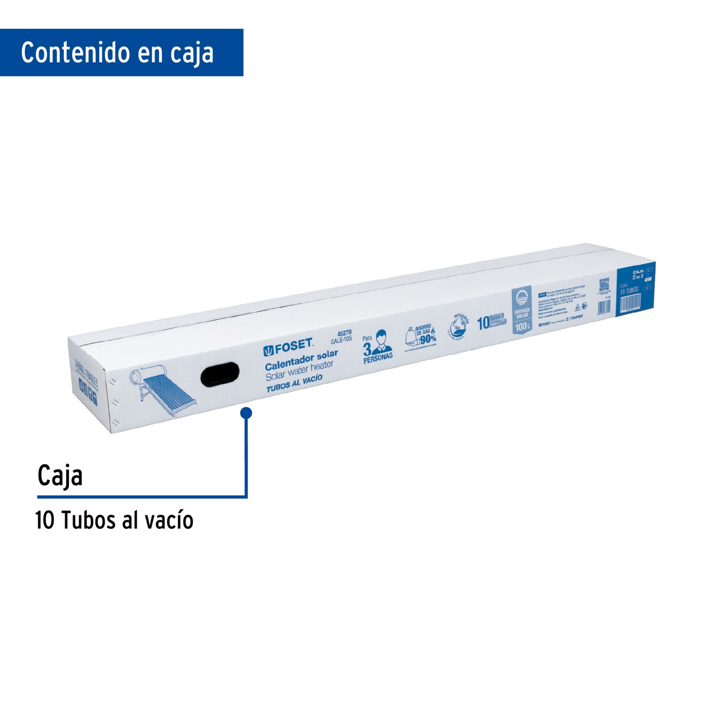 Caja con 10 tubos de vidrio para CALE-10S, Foset CALE-10S-2 47663 MM00