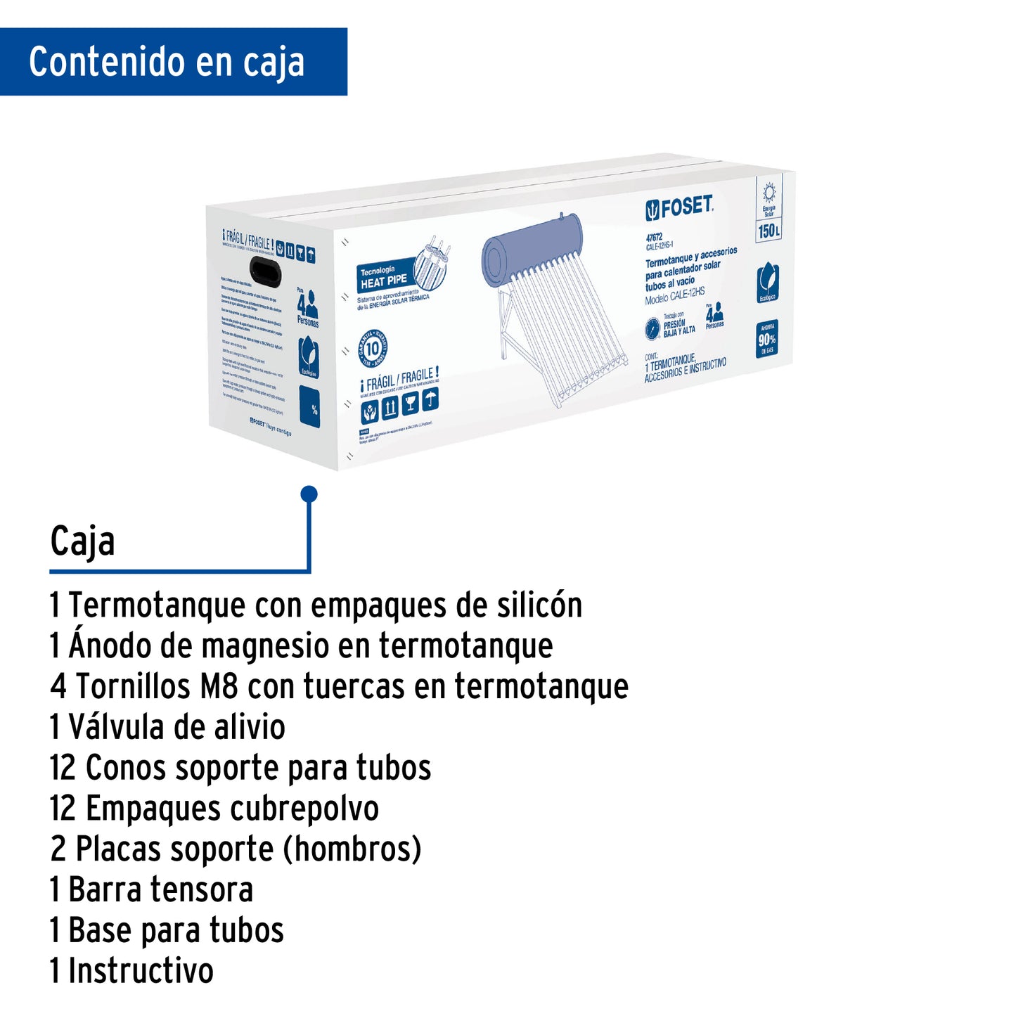 Termotanque para modelo CALE-12HS, Foset CALE-12HS-1 47672 MM00