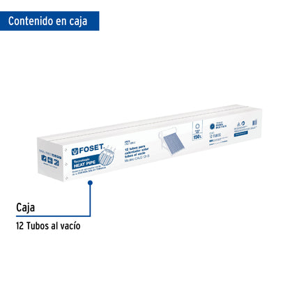 Caja con 12 tubos de vidrio heat pipe para CALE-12HS, Foset CALE-12HS-2 47673 MM00