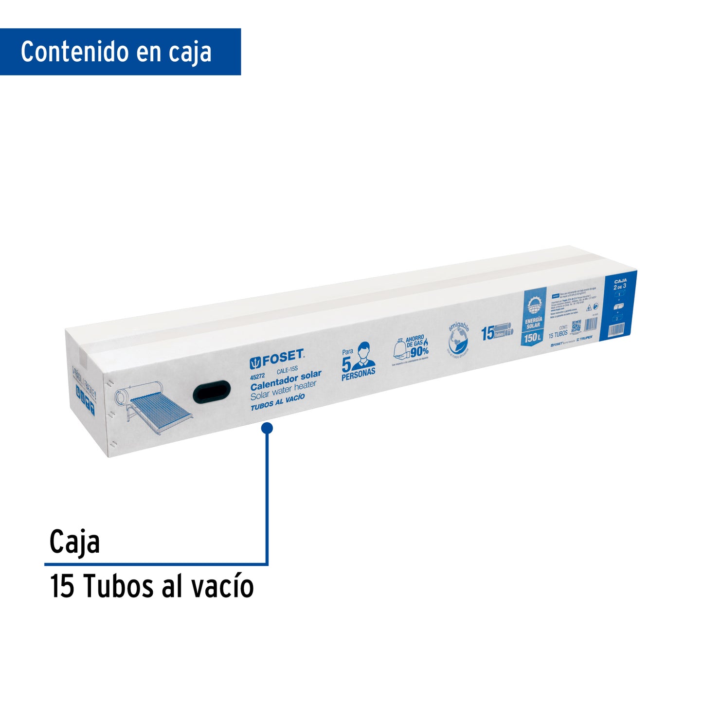 Caja con 15 tubos de vidrio para CALE-15S, Foset CALE-15S-2 47666 MM00