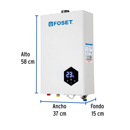 Calentador instantáneo modulante, 16L, 3 serv, gas LP, Foset CALE-16IM 48016 MM00