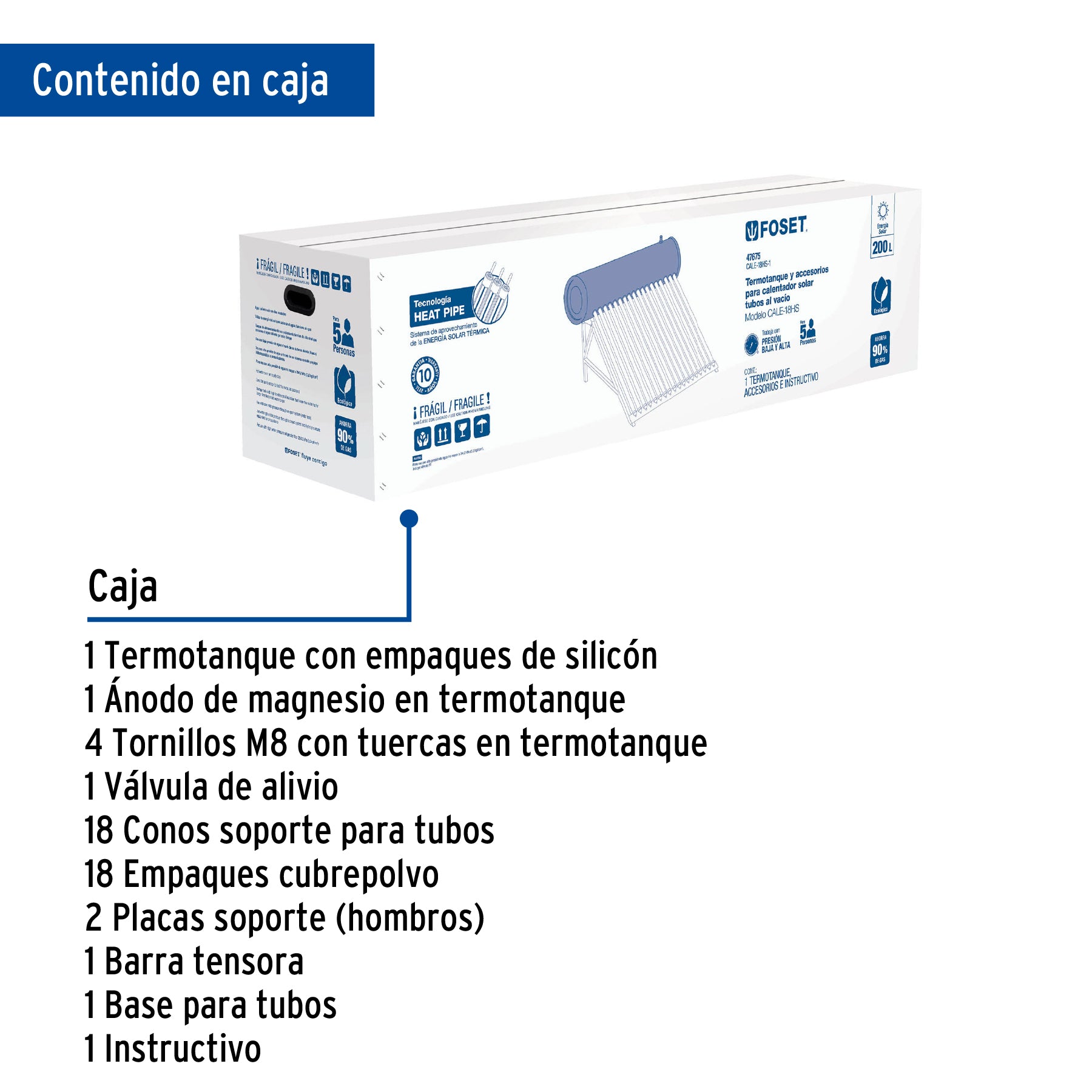 Termotanque para modelo CALE-18HS, Foset CALE-18HS-1 47675 MM00