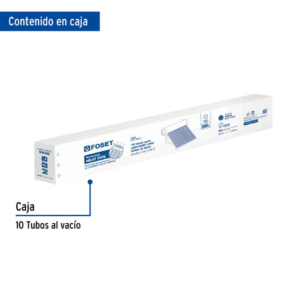 Caja con 10 tubos de vidrio heat pipe para CALE-18HS, Foset CALE-18HS-2 47676 MM00