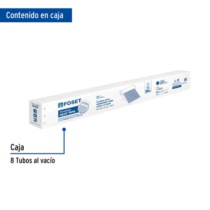 Caja con 8 tubos de vidrio heat pipe para CALE-18HS, Foset CALE-18HS-3 47677 MM00