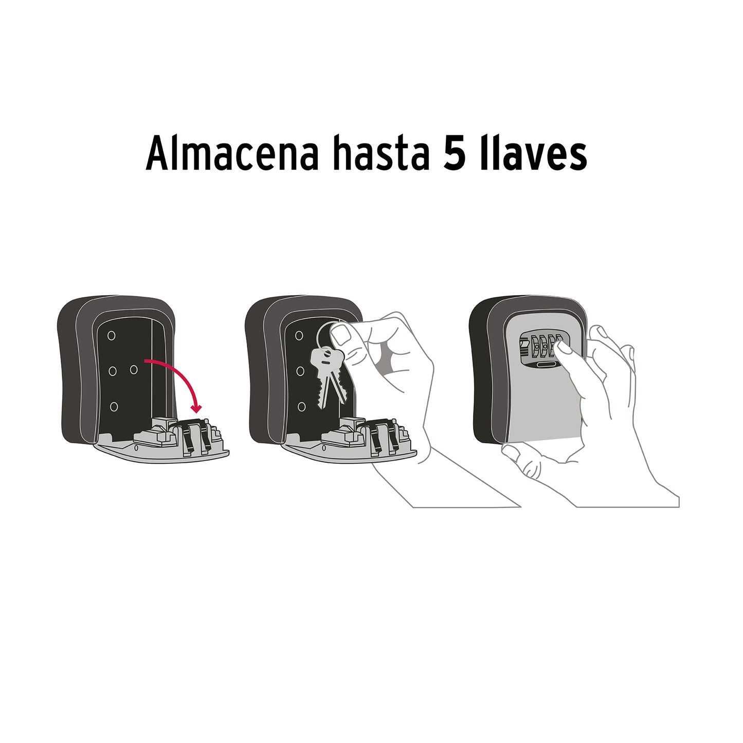 Caja de combinación guardallaves para pared, 12cm, Hermex CALLA-12C 45328 MM0