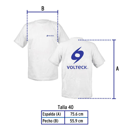 Playera cuello redondo para hombre, blanca, G, Volteck CAM-VOL-40 60411 MM3