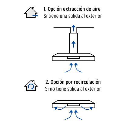 Campana extractora 50cm, empotrable, acero inoxidable, Foset CAME-50 45439 MM0