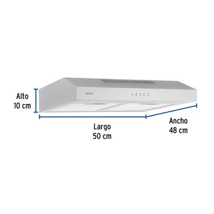 Campana extractora 50cm, empotrable, acero inoxidable, Foset CAME-50 45439 MM0