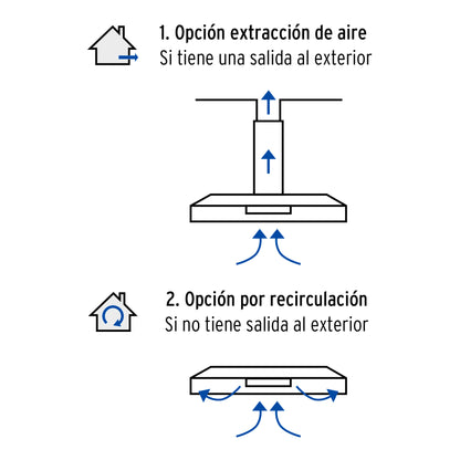 Campana extractora 75cm, empotrable, acero inoxidable, Foset CAME-75 45438 MM0