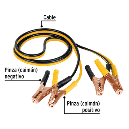 Cables pasa corriente 2.5m, 125 A, 10 AWG, con funda, Pretul CAP-2510P 22808 MM00