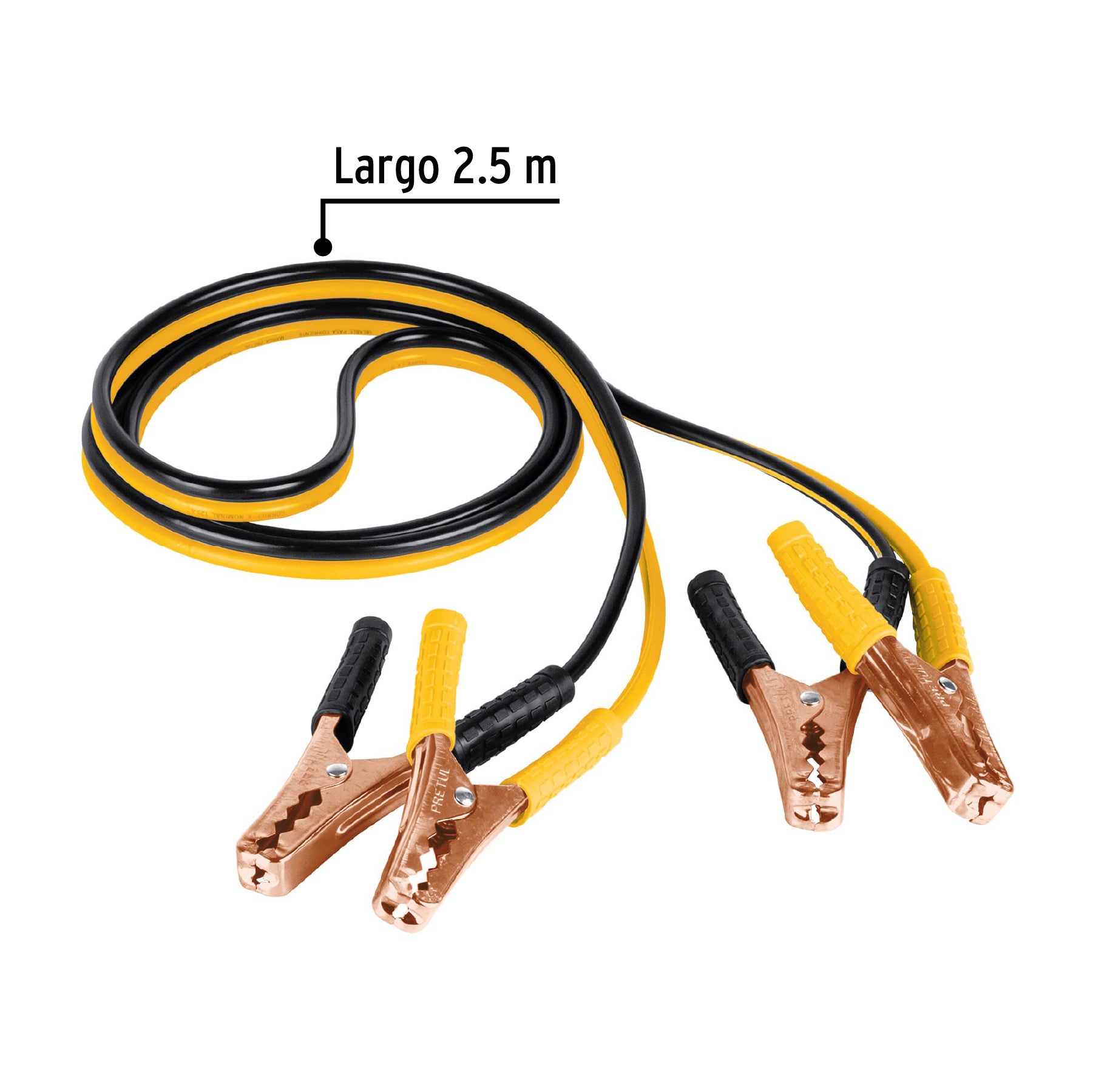 Cables pasa corriente 2.5m, 125 A, 10 AWG, con funda, Pretul CAP-2510P 22808 MM00