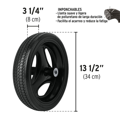 Carretilla 4.5 ft3 roja Imponchable bastidor tubular,Pretul CAP-40FB 20629 MM00