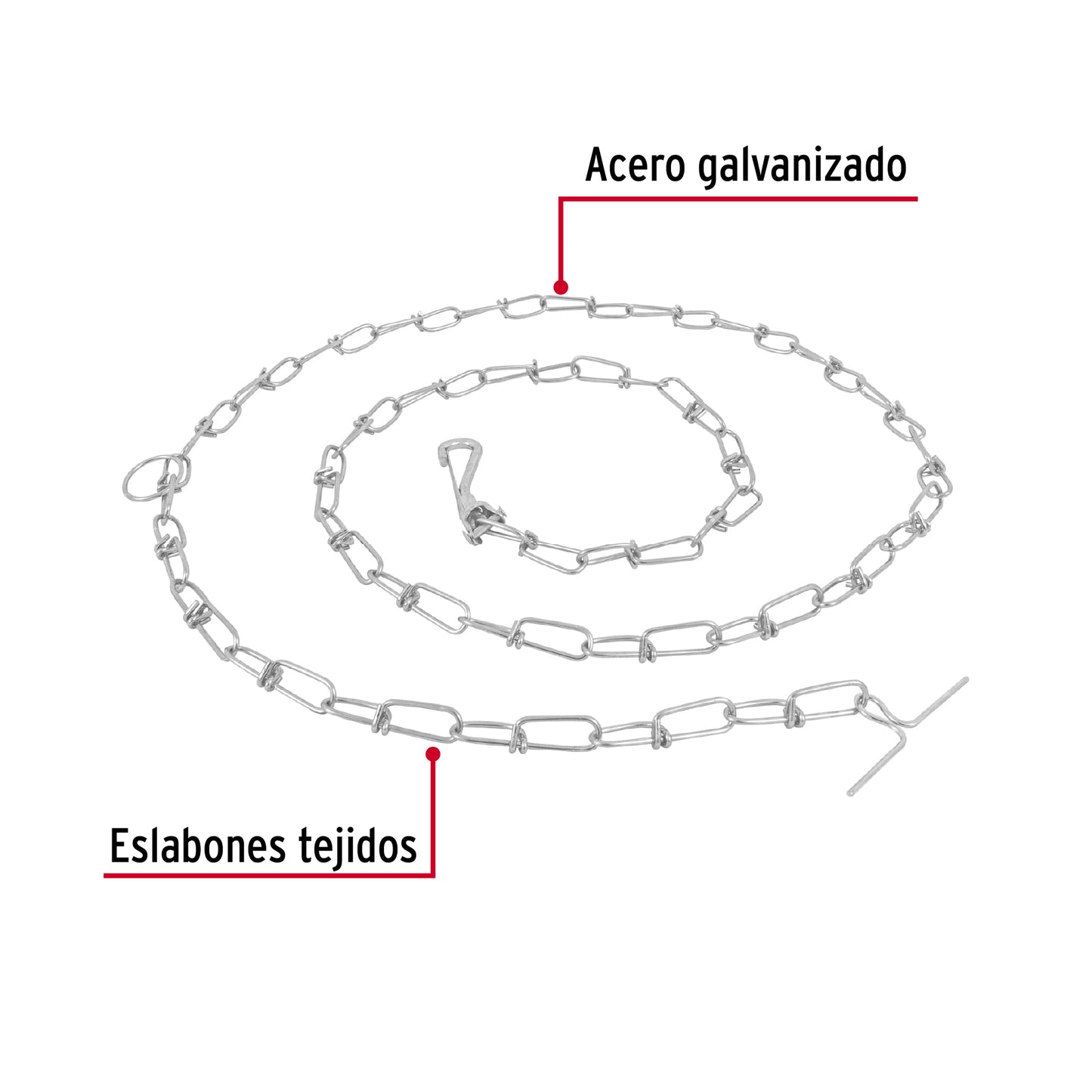 Cadena de 1.8 m de amarre para perro, 2.4 mm, Fiero CAPE-30V 44314 MM00