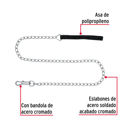 Correa de 1.2 m de paseo para perro, eslabón 3.5 mm, Fiero CAPE-35 44283 MM00