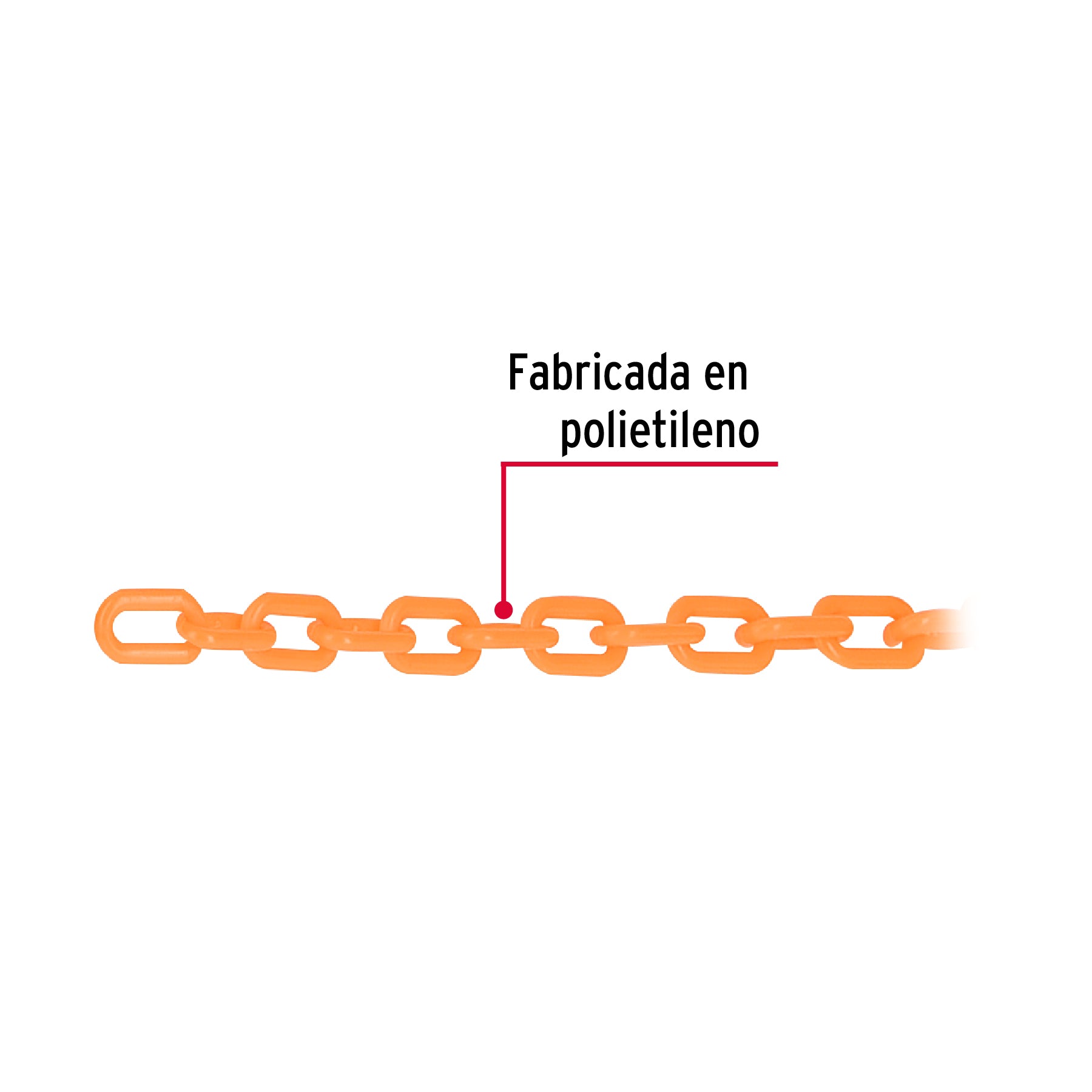 Metro de cadena de 3 mm de plástico naranja, carrete de 50 m CAPL-3A 44165 MM00