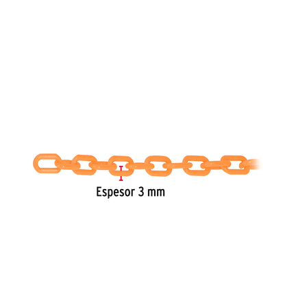 Metro de cadena de 3 mm de plástico naranja, carrete de 50 m CAPL-3A 44165 MM00