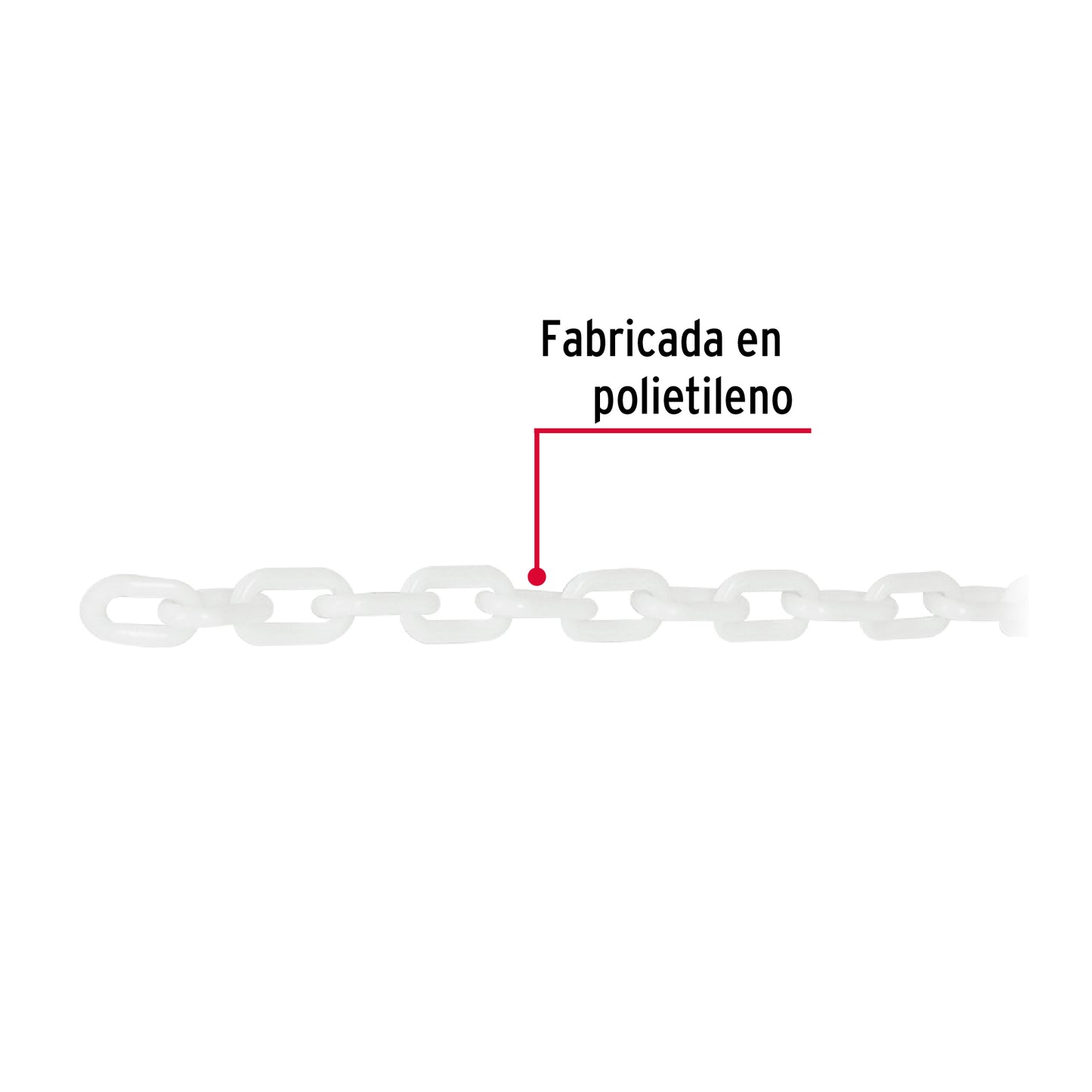 Metro de cadena de 3 mm de plástico blanca, carrete de 50 m CAPL-3B 44161 MM00