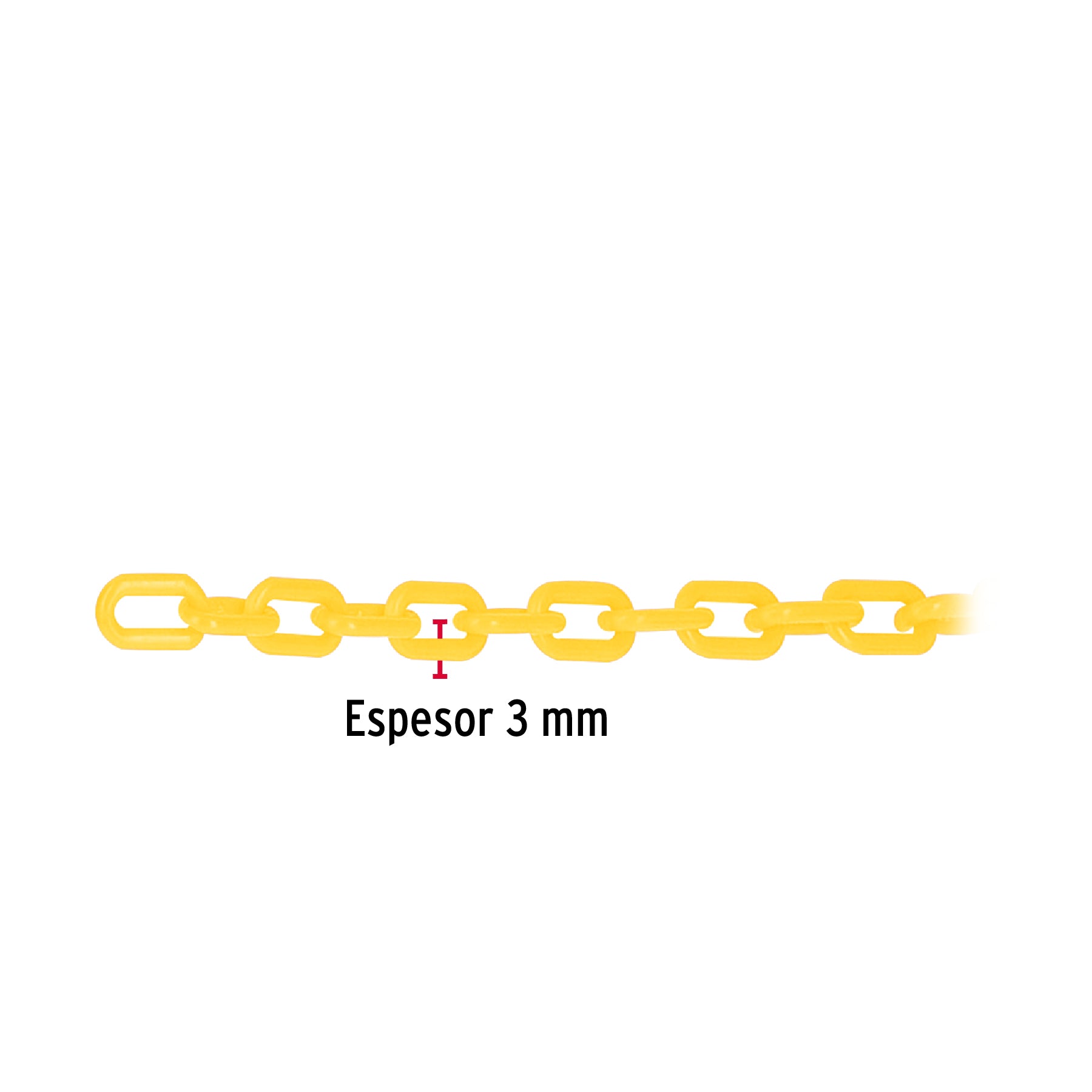 Metro de cadena de 3 mm de plástico amarilla, carrete de 50m CAPL-3M 44162 MM00