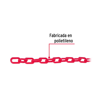 Metro de cadena de 3 mm de plástico roja, carrete de 50 m CAPL-3R 44166 MM00