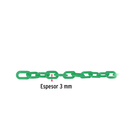 Metro de cadena de 3 mm de plástico verde, carrete de 50 m CAPL-3V 44164 MM00