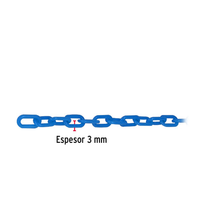 Metro de cadena de 3 mm de plástico azul, carrete de 50 m CAPL-3Z 44163 MM00